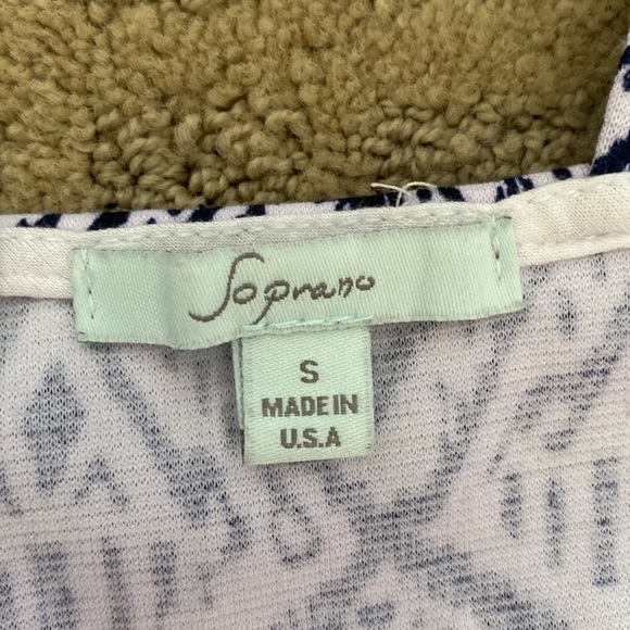 Soprano Blue and White Cropped Tank - Picture 3 of 4